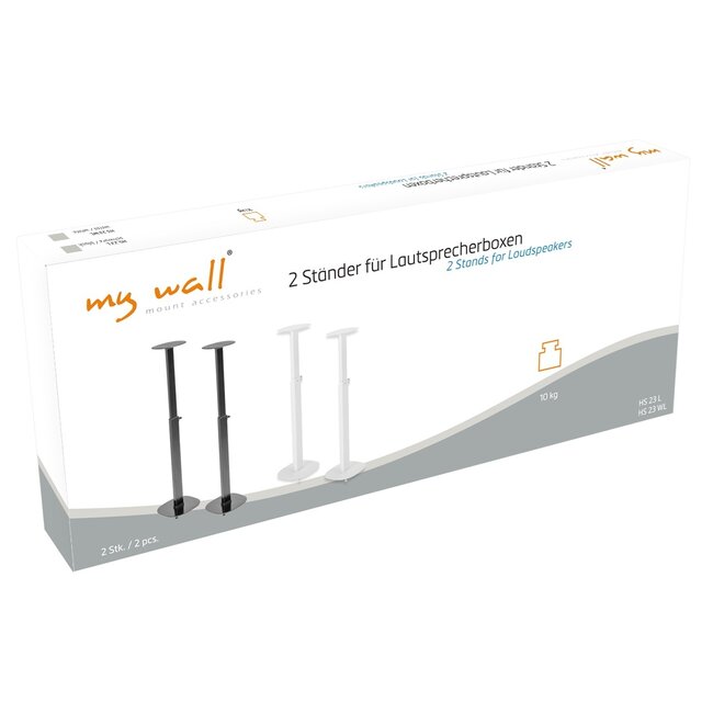 My Wall Lautsprecherständer Set | bis 10 kg | 73 - 117 cm hoch | schwarz