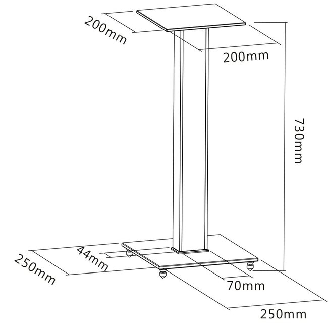 My Wall Extra Class Lautsprecherständer Set | bis 10 kg | 73 cm hoch