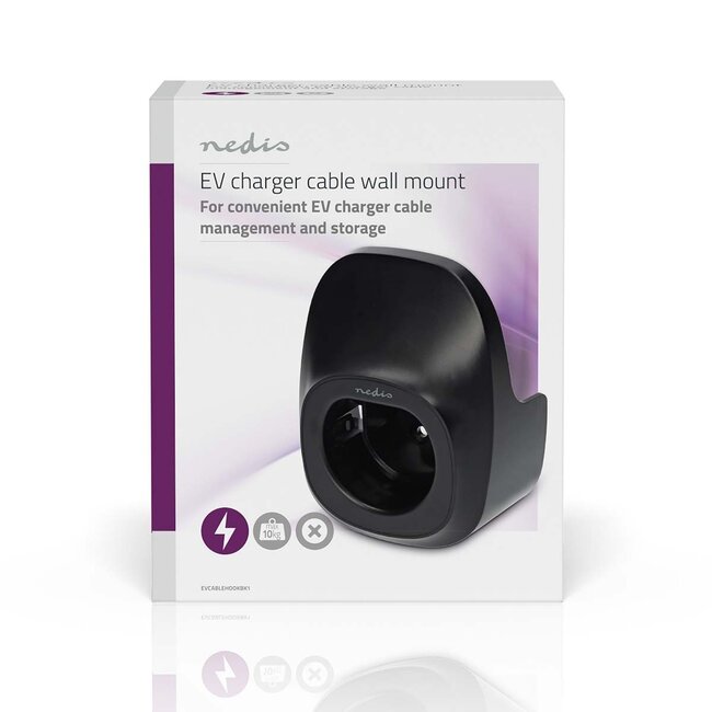 Nedis Wandhalter mit Kabelhalter für EV Typ 2 Ladekabel und Stecker