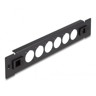 DeLOCK Delock 10 Zoll Patchpanel | 6 D-Typ Module | 1U | Werkzeugfrei | Schwarz