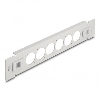 DeLOCK Delock 10 Zoll Patchpanel | 6 D-Typ Module | 1U | Werkzeugfrei | Grau
