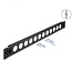 Delock 19 Zoll Patchpanel | 12 D-Typ Module | 1U | werkzeugfrei | schwarz