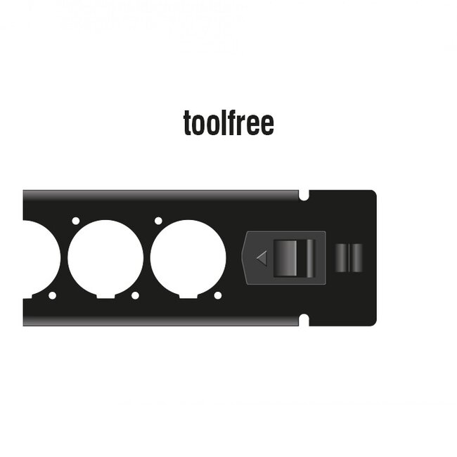 Delock 19 Zoll Patchpanel | 12 D-Typ Module | 1U | werkzeugfrei | schwarz