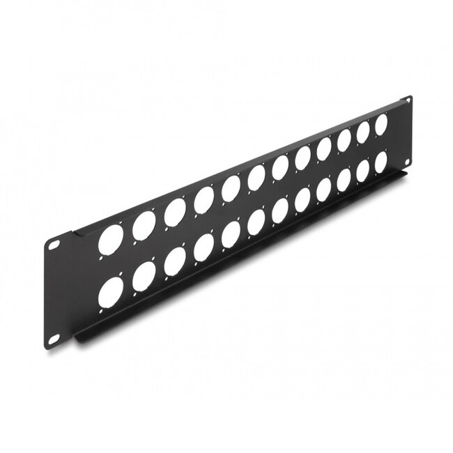 Delock 19 Zoll Patchpanel | 24 D-Typ Module | 2U | Schwarz