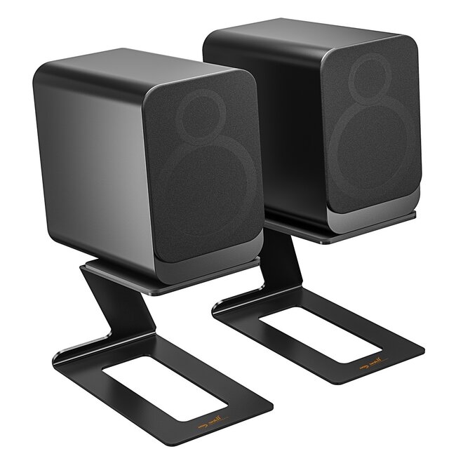 My Wall Lautsprecher-Schreibtischständer Set | 12,5 x 14-19 cm | bis 10 kg | Schwarz
