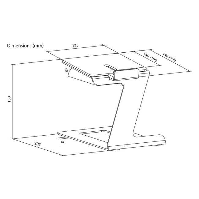 My Wall Lautsprecher-Schreibtischständer Set | 12,5 x 14-19 cm | bis 10 kg | Schwarz