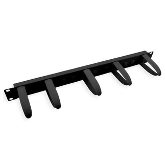 Value 19 Zoll Blindplatte mit 5 Kabelösen | 1U | Schwarz