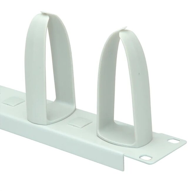 19 Zoll Blindplatte mit 5 Kabelösen | 1U | Grau