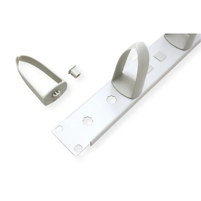 19 Zoll Blindplatte mit 5 Kabelösen | 1U | Grau