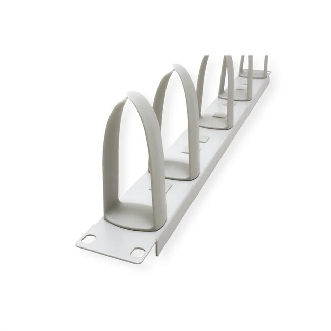 19 Zoll Blindplatte mit 5 Kabelösen | 1U | Grau