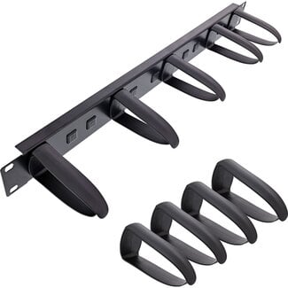 Value 19 Zoll Blindplatte mit 9 Kabelösen | 1U | Schwarz