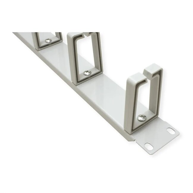 19 Zoll Blindplatte mit 5 Kabelösen (C-Typ) | 1U | Grau