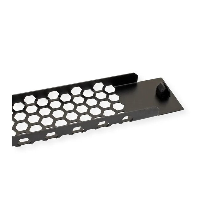 19 Zoll Lüftungspanel | Rundlöcher | Werkzeuglos (Snap-in) | 1U | Schwarz