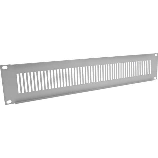 19 Zoll Lüftungspanel | vertikale Schlitze | 2U | grau