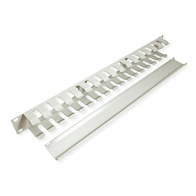 19 Zoll Kabelmanagement-Kanal | 40 mm tief | 1U | grau