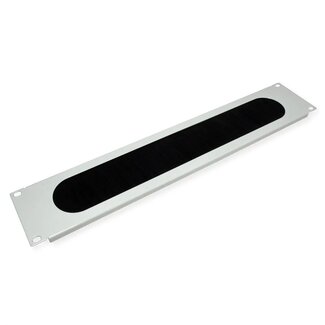 Value 19 Zoll Durchführungsfeld mit Bürste | 2U | Grau