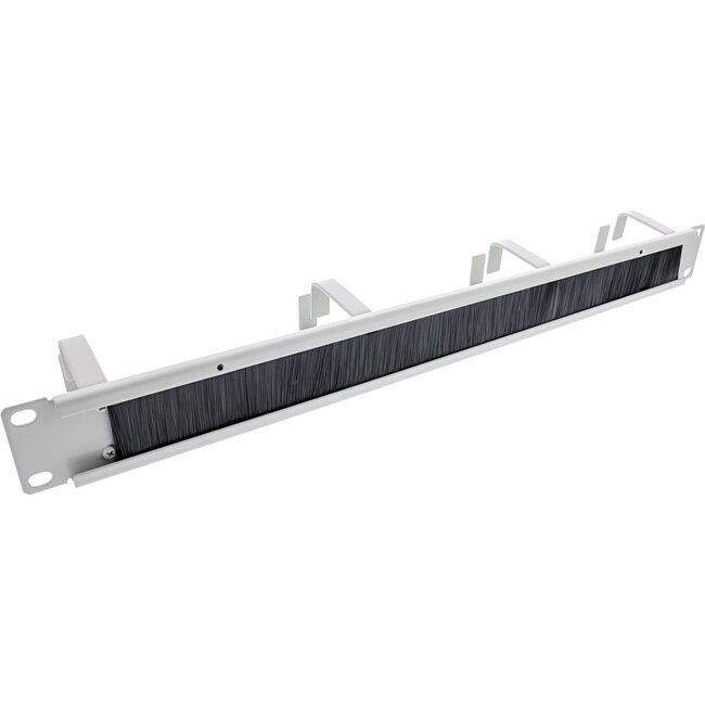 19 Zoll Durchgangspanel mit Bürste und 4 Öffnungen (G-Typ) | 1U | Grau