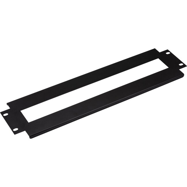 19 Zoll DIN-Schienenpaneel mit Kabelmanagement | 3U | Schwarz/Grau