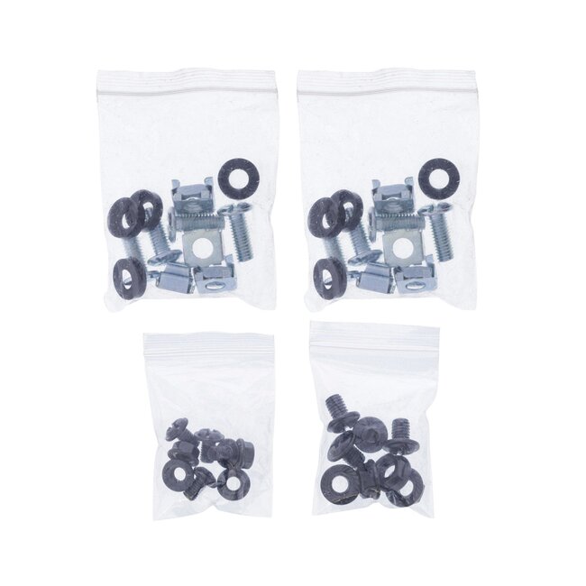 19 Zoll DIN-Schienenpaneel mit Kabelmanagement | 3U | Schwarz/Grau