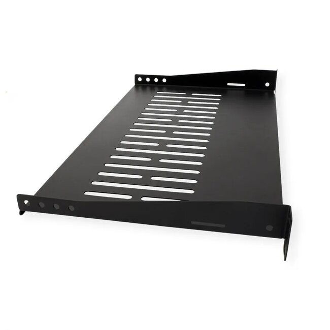 19 Zoll Regalboden | 25 cm tief | max. 10 kg | 1U | schwarz