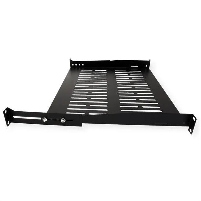 19 Zoll Regalboden | 35 cm tief | max. 25 kg | 1U | schwarz