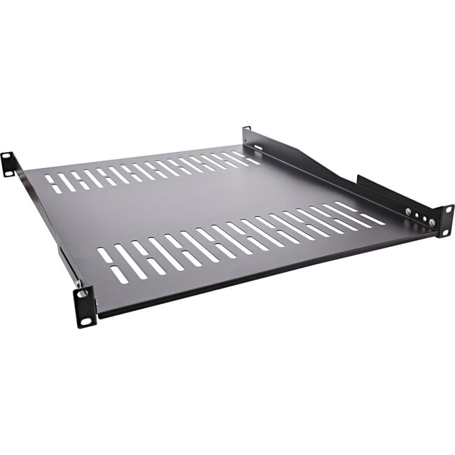 19 Zoll Regalboden | 55 cm tief | max. 50 kg | 1U | schwarz