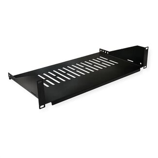 Value 19 Zoll Regalboden | 25 cm tief | max. 15 kg | 2U | schwarz