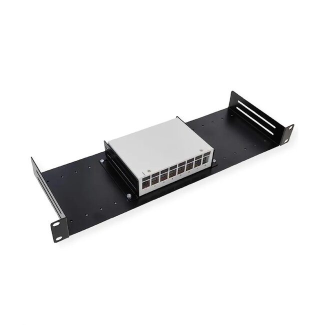 19 Zoll Regalboden | 2 verstellbare Trennwände | 15 cm tief | max. 6 kg | 1U | schwarz