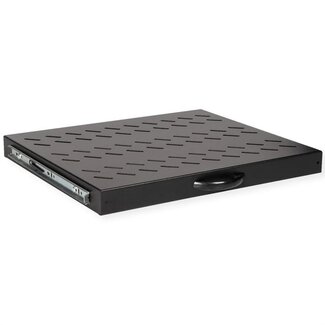Roline 19 Zoll ausziehbares Regalbrett | 35 cm tief | max. 25 kg | 1U | schwarz