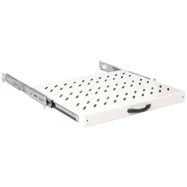 19 Zoll ausziehbares Regalbrett | 35 cm tief | max. 25 kg | 1U | grau