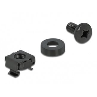 Roline M6 Schraubenset für 10" / 19" Komponenten | Schwarz | 100 Stück