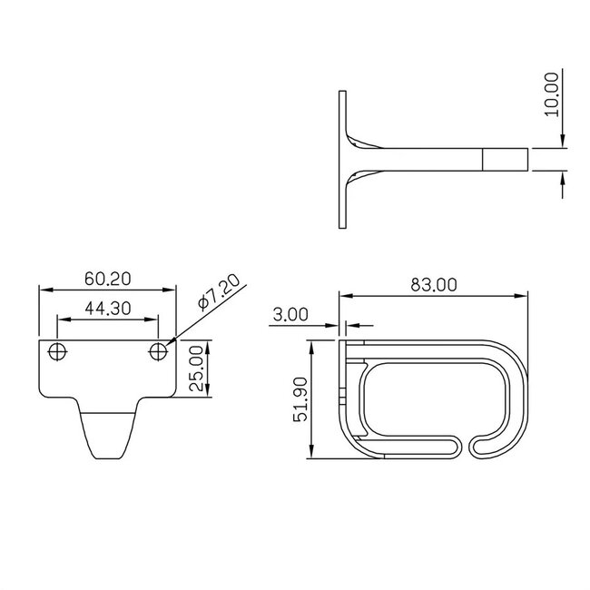 Kabelöse | 40 x 80 mm | Schwarz