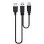 USB-A auf 2x USB-A Y-Adapterkabel | USB 2.0 | bis 1A | Schwarz | 0,30 m