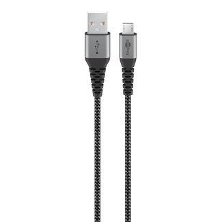 Goobay Goobay Micro USB-auf-USB Kabel | USB 2.0 | bis 3A | Nylon | 2 Meter