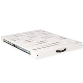 Roline 19 Zoll ausziehbares Regalbrett | 55 cm tief | max. 25 kg | 1U | grau