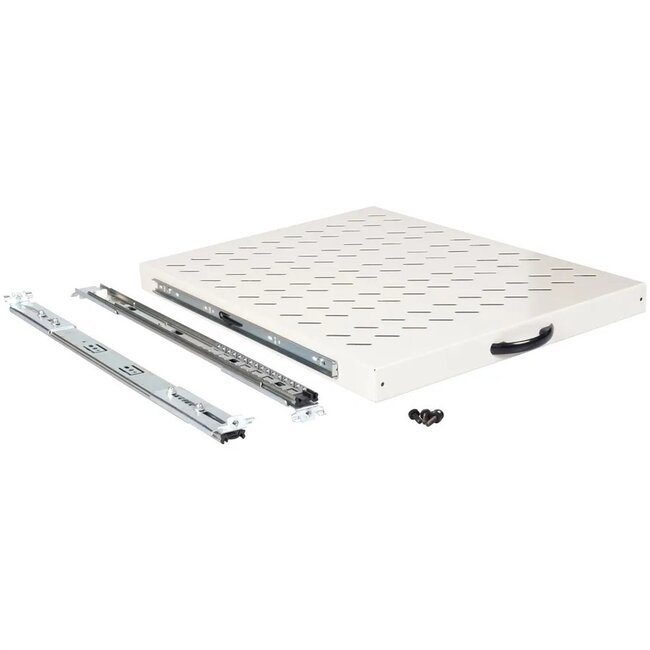 19 Zoll ausziehbares Regalbrett | 55 cm tief | max. 25 kg | 1U | grau