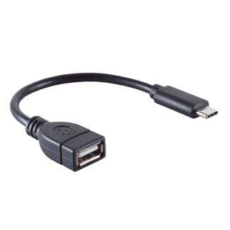 S-Impuls USB-C (m) auf USB-A (w) Adapter | USB 2.0 | OTG | Schwarz | 0,15 m