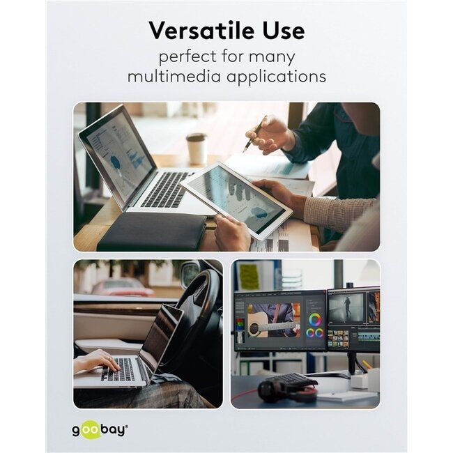 Goobay USB-C zu USB-A Supersoft Textilkabel | USB 2.0 | PD 60W | Weiß | 3 Meter