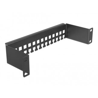 DeLOCK 10 Zoll Kabelmanagement-Panel | 8 cm tief | 1U | Schwarz