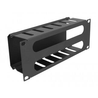 DeLOCK 10 Zoll Kabelmanagement-Kanal | 70 mm tief | 2U | schwarz