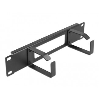 DeLOCK 10 Zoll Durchgangspanel mit 2 Kabelösen | 1U | Schwarz