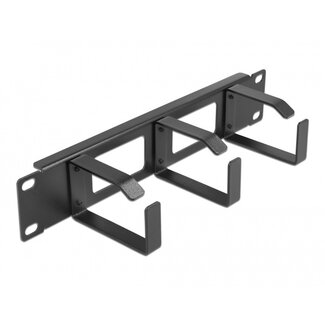 DeLOCK 10 Zoll Durchgangsplatte mit 3 Kabelösen | 1HE | schwarz