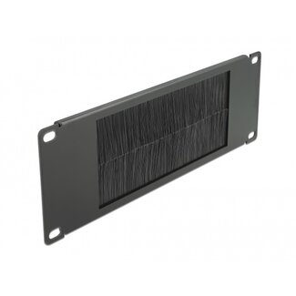 DeLOCK 10 Zoll Durchführungsplatte mit Bürste | 2U | Schwarz