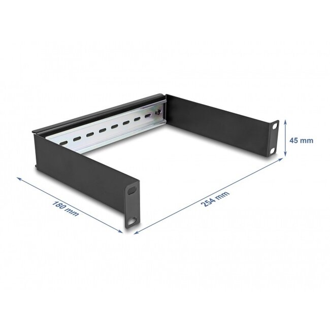10 Zoll DIN-Schienenpanel | 1U | Schwarz/Grau