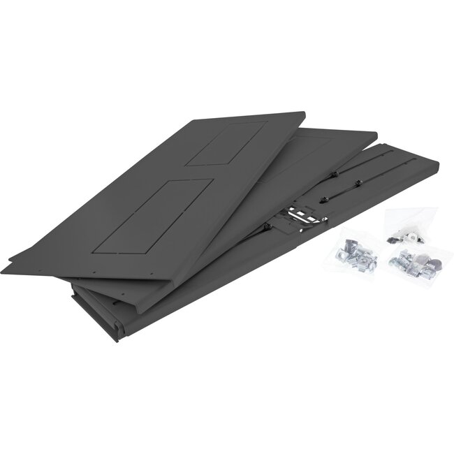 Wandhalterung für 19 Zoll Komponenten | Boden & Deckel | 24-40 cm tief | max. 10 kg | 2U | schwarz