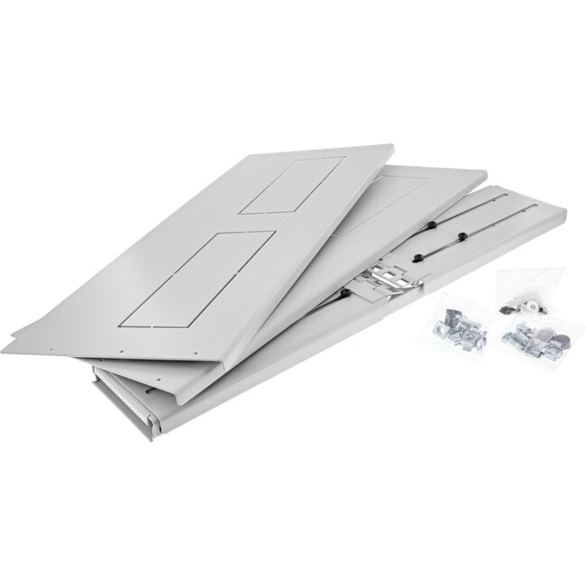 Wandhalterung für 19 Zoll Komponenten | Boden & Deckel | 24-40 cm tief | max. 10 kg | 2U | Grau