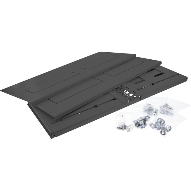 Wandhalterung für 19 Zoll Komponenten | Boden & Deckel | 24-40 cm tief | max. 12 kg | 4U | Schwarz