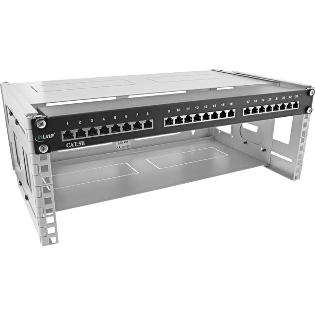 Wandhalterung für 19 Zoll Komponenten | Boden & Deckel | 24-40 cm tief | max. 12 kg | 4U | Grau