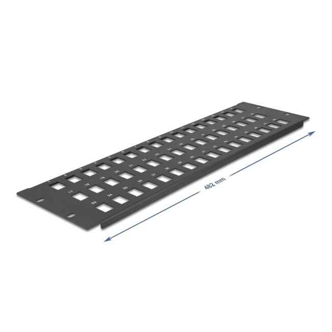 Delock 19 Zoll Patchpanel | 48 Keystone Module | 3U | Schwarz