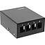 InLine Ausgabebox | für 4 Keystone-Module | Tisch- und DIN-Schienenmontage | schwarz